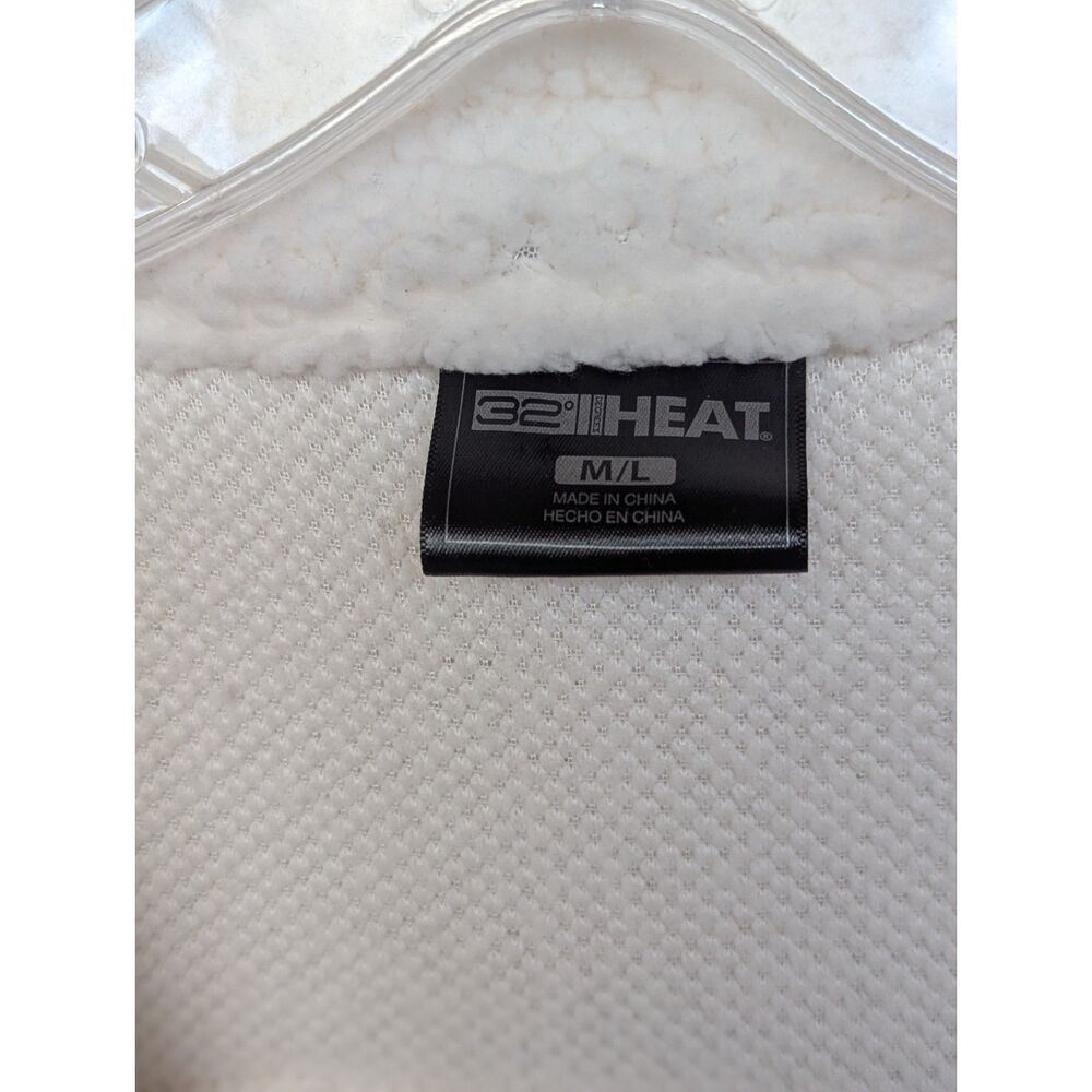 32 Degrees Heat Cozy Sherpa Fleece Shacket Cream M/L - Picture 3 of 5